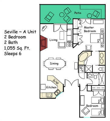 Scottsdale Camelback Resort 2BR Seville Floorplan Scottsdale Camelback Resort 2BR Seville Floorplan